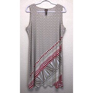 Easywear By chicos Women Chevron Sleeveless Knee Length Dress Size Large